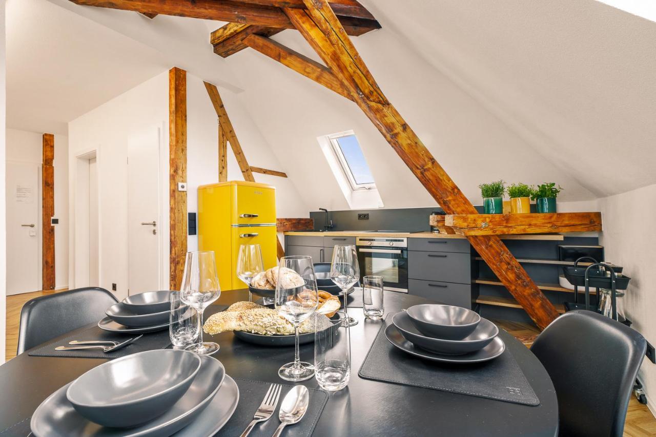 Maisonette-Wohnung Mit Freigelegtem Fachwerk Meckenbeuren Exterior foto